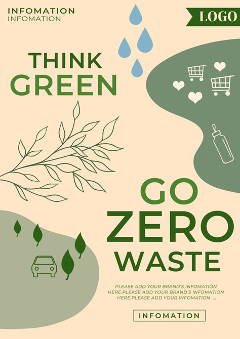 Green life recyclable environmental zero waste flyer poster#pikbest#Templates Environmental Design Ideas, Recycling Illustration Poster, E Waste Poster, Recycle Design Graphic, Sustainable Poster, Sustainability Poster, Go Green Posters, Environmental Poster, Green Campus