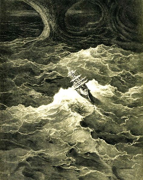 Rime Of The Ancient Mariner, The Ancient Mariner, Samuel Taylor Coleridge, Ancient Mariner, Gustave Dore, Marine Art, Wikimedia Commons, Make Me Smile, Sci-fi Spaceship