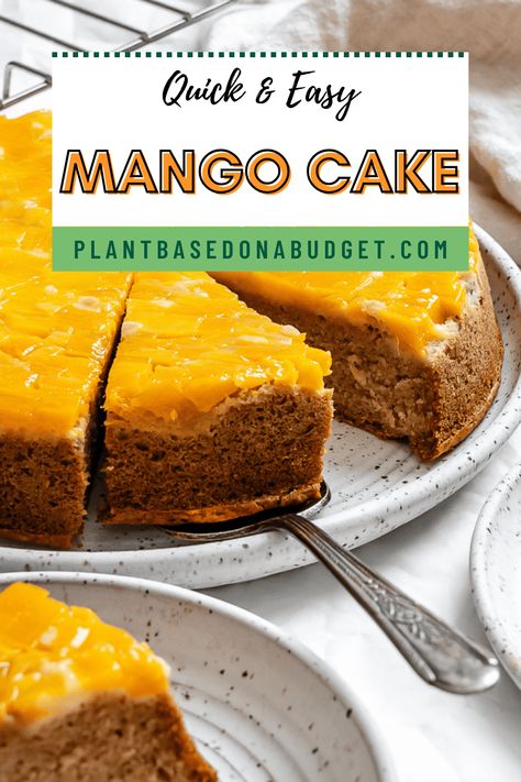 Easy Mango Cake, Mango Coconut Cake Recipe, Easy Mango Cake Recipes, Vegan Mango Cake, Vegan Mango Cake Recipe, Mango Flavour Cake, Vegan Mango Cheesecake, Vegan Nice Cream, Mango Cake