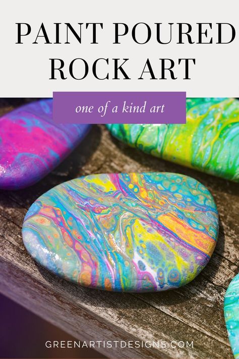 painted rocks Paint Pour On Rocks, Acrylic Pour On Rocks, Paint Pouring Rocks, Pour Painting On Rocks, Paint Pour Rocks, Paint Pouring On Rocks, Rock Sayings, Tie Dye Painting, Rock Projects