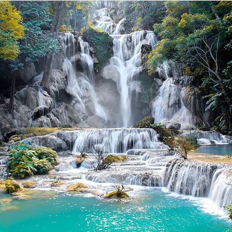 Laos Aesthetic, Waterfall Wallpaper, Luang Prabang, Beautiful Places Nature, Thanks For Sharing, Seo Expert, Beautiful Waterfalls, Beautiful Places To Travel, Pretty Places