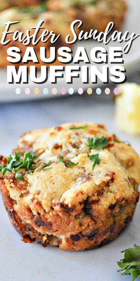 Easter Sunday Sausage Muffins - Perfect as breakfast, a savory side dish or an appetizer, sausage muffins are low-carb and high in protein. Kids love them too! Perfect for Easter sunday! #lowcarb #Lowcarbrecipes #Lowcarbdiet #Lowcarbsausagemuffins #sausagemuffins #breakfastmuffins #breakfast #appetizer #eastermenu #easterrecipes #easterfood #food #recipes Appetizer Sausage, Keto Sausage Recipe, Sausage Breakfast Muffins, Melting Potatoes, Keto Breakfast Muffins, Keto Muffin Recipe, Sausage Muffins, Tin Recipes, Low Carb Low Fat Recipes