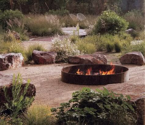 Fire Pit Materials, Rustic Fire Pits, Australian Native Garden, Metal Fire Pit, Fire Pit Furniture, Australian Garden, Garden Fire Pit, Fire Pit Ideas, Fire Pit Area