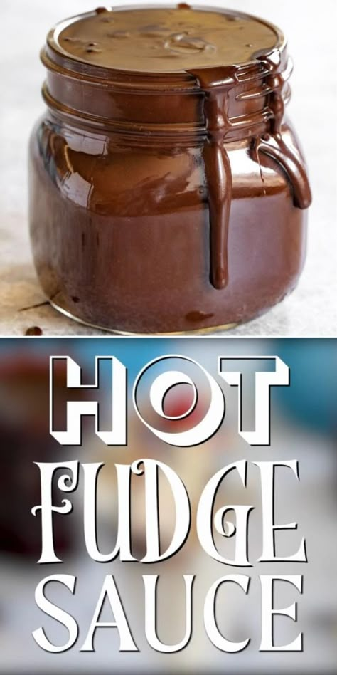 The BEST Hot Fudge Recipe! It's an easy-to-make sweet treat. Using just 7 ingredients, you can have a chocolate sauce that's smooth and silky, thick and rich. Variations on this simple dessert included! How To Make Hot Fudge Sauce, Hot Fudge Recipes, Hot Fudge Sunday, Hot Fudge Recipe, Easy Hot Fudge, Chocolate Sauce Recipe, Homemade Hot Fudge, Chocolate Fudge Sauce, Hot Desserts