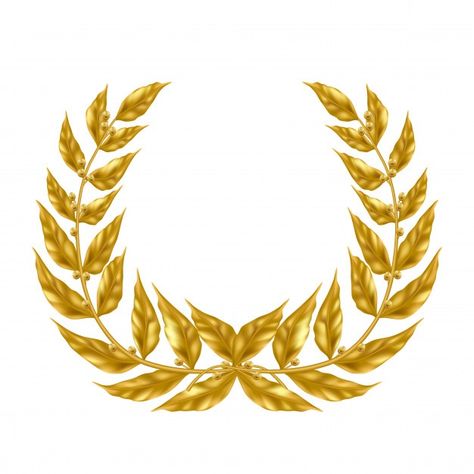 Golden laurel wreath   isolated on white... | Free Vector #Freepik #freevector #background #gold #icon #leaf Reward Illustration, Golden Laurel Wreath, Zestaw Ikon, Daughter Of Zeus, Background Gold, Bullet Journal Aesthetic, Journal Aesthetic, Laurel Wreath, Ancient Symbols