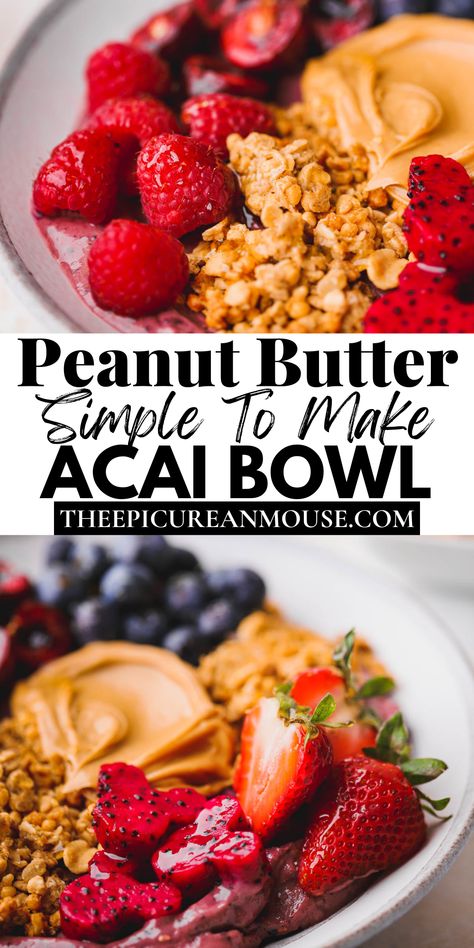 Fruit Power Bowls, Acai Bowl Recipes, Homemade Acai Bowl Recipe, Smoothie King Bowl Recipes, Mini Acai Bowls, Mango Acai Bowl Recipe, Acia Bowls Diy, How To Make Acai Bowl At Home, Açaí Smoothie Bowl