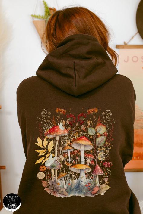 Mushroom Hoodie Unisex Brown Cottagecore Hoodie Goblincore - Etsy New Zealand Cottagecore Hoodie, Brown Cottagecore, Mushroom Outfit, Mushroom Hoodie, Aesthetic Mushroom, Whimsical Cottagecore, Mushroom Cottagecore, Favorite Aesthetic, Goblincore Aesthetic