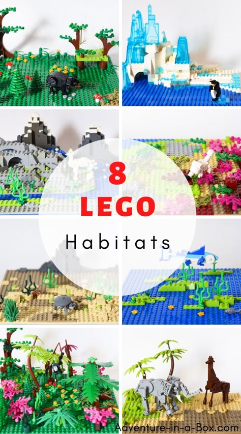 Animal Habitat Project, Habitat Projects, Lego Zoo, Habitat Project, Lego Camp, Lego Learning, Habitats Projects, Lego Play, Animal Habitat