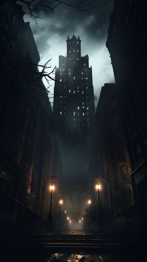 Arkham City HQ for the Investigators. Sîn's rented penthouse in the city. Arkham Aesthetic, Arkham Massachusetts, Hero Headquarters, The Investigators, Scenery Art, Arkham City, Gotham City, Reference Photos, Stray Dogs