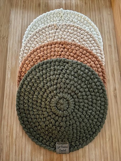 Farmhouse Trivet Round Crochet Trivet Crochet Hot Pad - Etsy Trivet Crochet, Hot Pad Crochet, Crochet Trivet, Crochet Hot Pad, Farmhouse Crochet, Crochet Potholder, Crochet Hot Pads, Round Crochet, Crochet Placemats