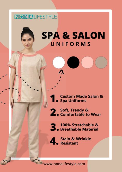 "Upgrade Your Spa and Salon Business with Our Exclusive Uniform and Apparel Collection - Perfect for Your Staff and Clients!" Salon Uniform, Spa Uniform, Spa And Salon, Salon Business, Spa