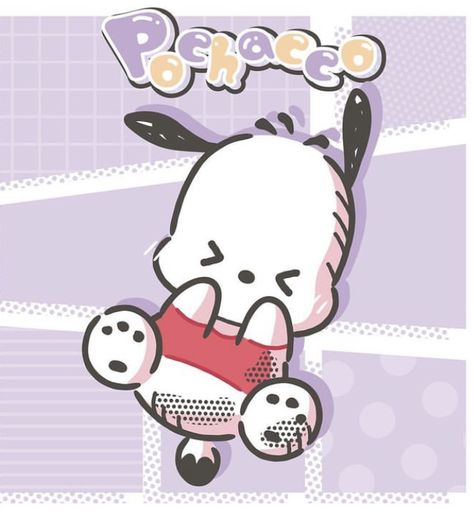 Pochacco Fanart, Sanrio Fanart, Ban Anime, Cute Pochacco, Sanrio Party, Tuxedo Sam, Sanrio Pochacco, Hello Kitty Characters, Cartoon Animation Drawing