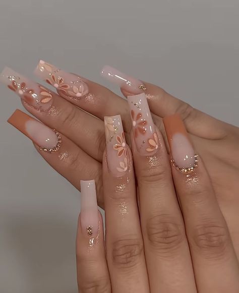 Girly Acrylic Nails, Cute Acrylic Nail Designs, Long Square Acrylic Nails, Acrylic Nails Coffin Short, Diamond Nails, Pink Acrylic Nails, Square Acrylic Nails, Fire Nails, Coffin Nails Designs