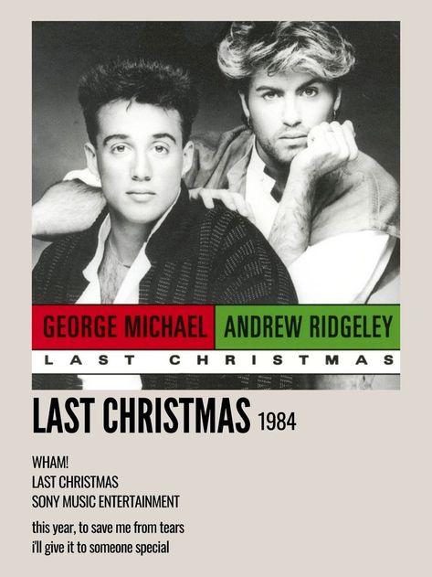 minimal aesthetic holiday polaroid christmas song poster for last christmas by wham (george michael and andrew ridgeley) Wham Poster, Last Christmas Wham, Christmas Music Videos, Andrew Ridgeley, Everything She Wants, Holiday Songs, Real Music, Christmas Poster, Last Christmas