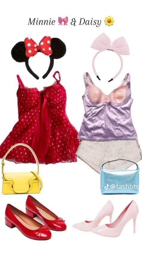 Daisy Duck Halloween Costume, Daisy Duck Halloween, Duck Halloween Costume, Minnie Mouse Halloween Costume, Minnie Mouse And Daisy Duck, Horror Halloween Costumes, Classy Halloween Costumes, Matching Halloween Costumes, Fairy Halloween Costumes