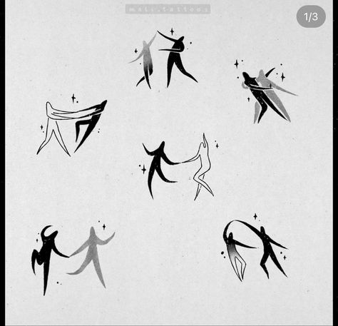 Two People Dancing Tattoo Simple, Abstract People Tattoo, Dancing Silhouette Tattoo, Dancing Person Tattoo, Female Friendship Tattoos, Dancing Lady Tattoo, Stick People Tattoo, Dancing People Drawing, Two People Dancing Tattoo