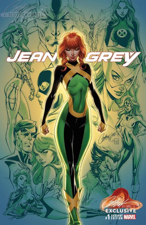 Jean Grey #1 Variant - J. Scott Campbell J. Scott Campbell, Jean Grey Comic, Phoenix Marvel, Marvel Jean Grey, J Scott Campbell, Comics Illustration, Scott Campbell, Arte Dc Comics, Bd Comics