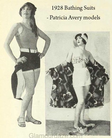 1920s Fashion – Hollywood Bathing Suit Styles of 1928 | Glamourdaze 1920 Fashion Women, 1920s Swimsuit, Outfits For The Beach, Drowsy Chaperone, Swimsuit Styles, 1920s Women, Suit Styles, Bathing Suit Styles, 1920s Outfits