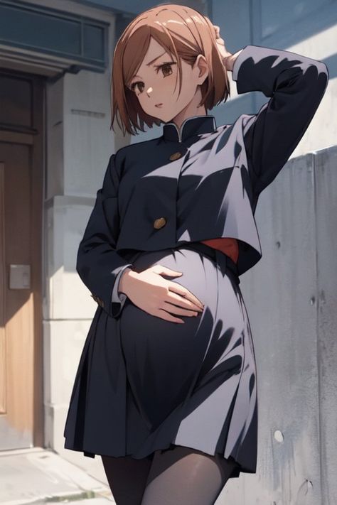 Pregnant Belly Tattoo, Belly Stuffing Female, Pregnant Anime Woman, Mpreg Art, Pregnant Character, Pregnant Anime, Plant Reference, Female Character Design Brunette, Anime Pregnant