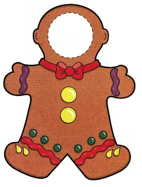 Gingerbread Man Photo Booth, Gingerbread Photo Craft, Gingerbread Man Art, Christmas Cutouts, Fall Preschool Activities, Picture Ornaments, Christmas Photo Booth, Preschool Christmas Crafts, Christmas School