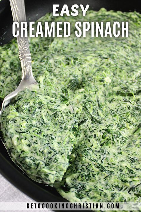 This Easy Creamed Spinach is a classic steakhouse side that's Keto friendly, has a super creamy texture and absolutely loaded with cheesy flavor. #creamedspinach #ketosidedish #lowcarbsidedish Boston Market Creamed Spinach, Easy Creamed Spinach, Creamed Spinach Recipe Easy, Easy Spinach Recipes, Keto Creamed Spinach, Creamed Spinach Recipe, Béchamel Sauce, Boston Market, Good Keto Snacks