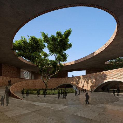 THE COURTYARDS SCHOOL Sanjay Puri Architects, Sanjay Puri, Award Poster, Designer Books, Library Cafe, India Architecture, Construction Engineering, Courtyard Design, Education School