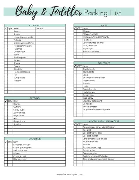 This FREE printable baby & toddler packing checklist is a must-have for any trip with young kids! #babypackinglist #toddlerpackinglist #packinglist #travelwithbaby #travelwithtoddler #travelwithkids #familytravel #printable Toddler Packing List, Baby Packing List, Baby Vacation, Beach Vacation Packing, Beach Vacation Packing List, Vacation Checklist, Vacation Packing List, Ultimate Packing List, Toddler Beach