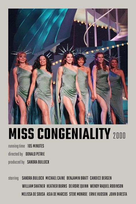 Ms Congeniality Poster, Miss Congeniality Movie Poster, Pretty Movie Posters, Miss Congeniality Party, Miss Congeniality Poster, Miss Congeniality Aesthetic, Mrs Congeniality, Miss Congeniality Costume, Miss Congeniality Movie