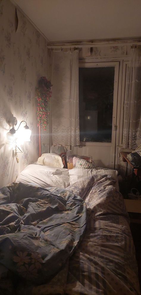 Eastern European Bedroom Aesthetic, Eastern European Room, German Bedroom Aesthetic, Eastern European Bedroom, Winter In Eastern Europe, Slavic Interior Design, Run Down Bedroom, Poor Bedroom Aesthetic, Cozy Princess Bedroom