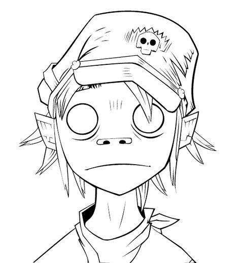 Russel Gorillaz, Free Printable Images, Arte Grunge, Gorillaz Art, Pumpkin Coloring Pages, Printable Images, Gorillaz, Sketchbook Art Inspiration, Art Inspiration Drawing