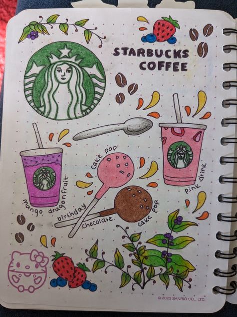 Starbucks Crafts Diy, Preppy Drawings Ideas, Preppy Things To Draw, Drawing Preppy, Sketchbook Ideas Doodles, Starbucks Drawing, Preppy Drawings, Journal Ideas Templates, Bullet Journal Ideas Templates