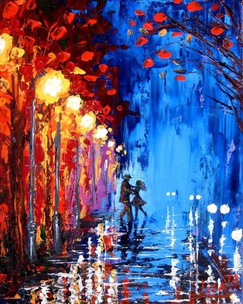 World's most beautiful ABSTRACT Paintings:::You will love it.. — Steemit People Abstract, Abstract Pictures, Soyut Sanat Tabloları, Painting People, Dancing In The Rain, Blade Runner, In The Rain, Original Abstract Painting, Beautiful Paintings