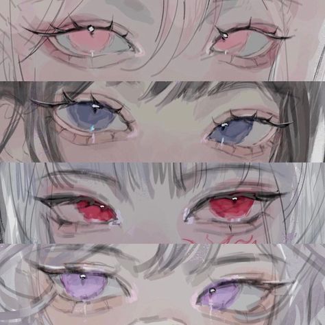 kaye on Instagram: “it’s my bday today so here’s an eye compilation 🥞 #eyes #eyedrawing #eyememe #wip #sketch #rkgk #illust #digitalart #myart #procreate…” Art Reference Eyes Anime, Eyes Refrence Art, Four Eyed Character Design, Anime Drawing Procreate, Eye Inspo Art, Different Eye Drawings, Soft Eye Drawing, How To Draw Pretty Eyes, Pretty Eyes Anime