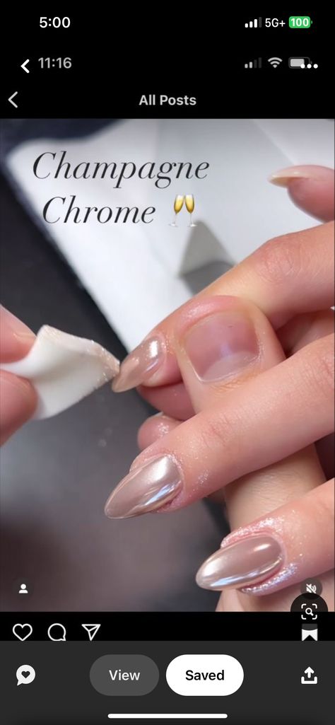 Ombre Chrome Nails, Champagne Nails, Tan Nails, Gold Chrome Nails, Bubble Nails, Bridesmaids Nails, Sassy Nails, Romantic Nails, Gold Glitter Nails