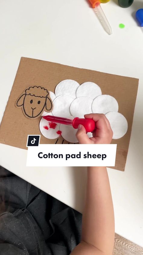 Wool Farming Activities For Kids, Cotton Pads Crafts Kids, Sheep Activities For Preschool, Reggio Emilia Art, Recycle Craft, Animals Activities, Car Activities, Lost Sheep, Lesson Plans For Toddlers