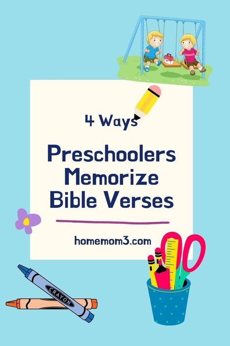 Bible School For Preschoolers, Preschool Memory Verses, Bible Verse For Preschoolers, Bible Verses For Kindergarten, Bible Verse For Kids To Memorize, Preschool Bible Lessons Curriculum, Toddler Bible Verses, Bible Verses For Kids To Memorize, Bible Preschool Curriculum