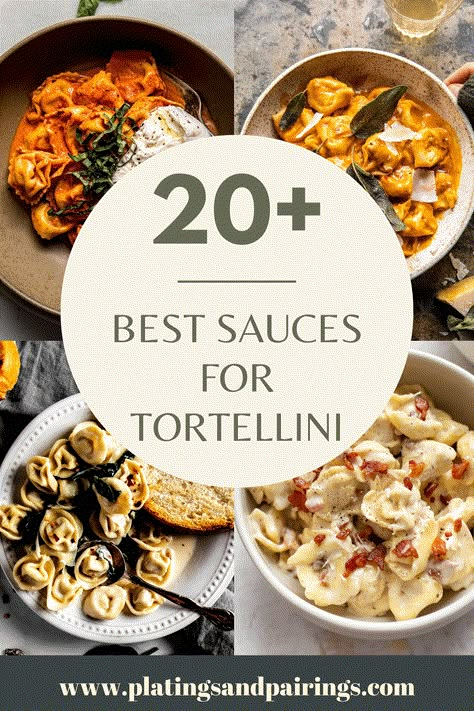 Wondering what the best sauces for tortellini are? There are so many great options! From pesto sauces, to creamy sauces, tomato sauces and more! Here are some of the BEST tortellini sauce recipes to try tonight! These simple sauce recipes are perfect for busy weeknights! Buon appetito! Sauce For Tortellini, Healthy Tortellini Recipes, Tortolini Recipe, Tortellini Sauce Recipes, Tortelinni Recipe, Tortelloni Recipes, Tortellini Sauce, Easy Sauce Recipes, Easy Sauces