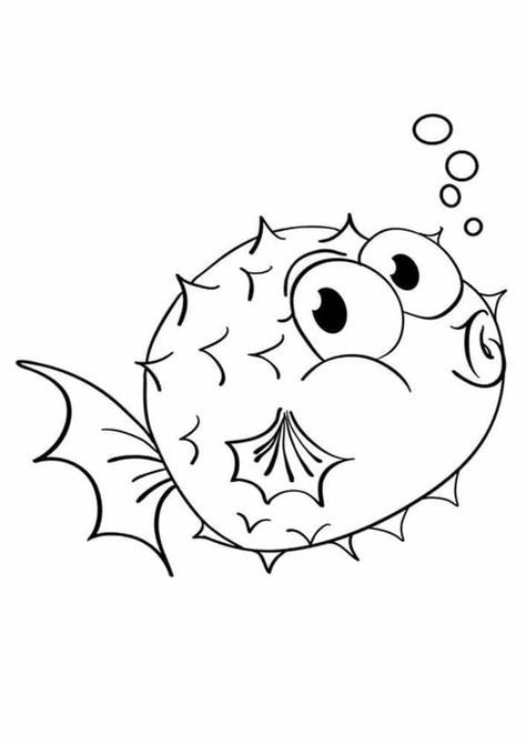 Free & Easy To Print Fish Coloring Pages - Tulamama Bubble Guppies Coloring Pages, Fish Printables, Fish Coloring, St Maria, Fish Coloring Page, Free Coloring Sheets, Puffer Fish, Fish Drawings, Cute Fish