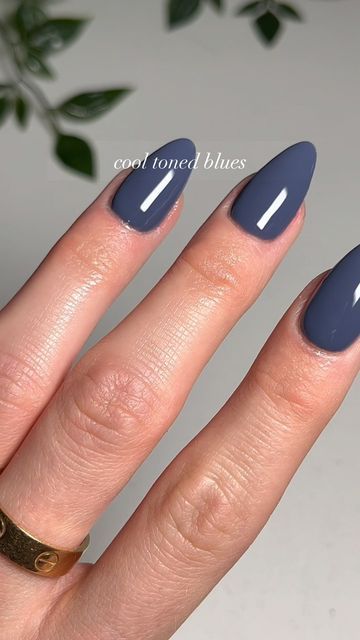 Jessica White on Instagram: "obsessing over this shade @opinailsuk @opi less is norse #nails #nailreel #nailinspo #nailtrends #nailswatch #nailpainting #nailasmr #asmr #satisfying #satisfyingvideos #trending #trendingreels #nailcolour #opi #askforopi" Nails For Cool Undertones, Classy Light Blue Nails, Violet Blue Nails, Fall Colored Nails Acrylic, Opi Less Is Norse, Blue November Nails, Less Is Norse Opi, Plain Color Nail Ideas, Greyish Blue Nails