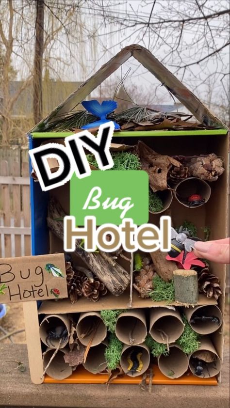 DIY Bug Hotel for Kids | Pinterest Bees Kindergarten, Bee Inquiry, Diy Bug Hotel, Kids Craft Activities, Bug Houses, Afternoon Activities, Bug House, Insects Preschool, Forest School Activities