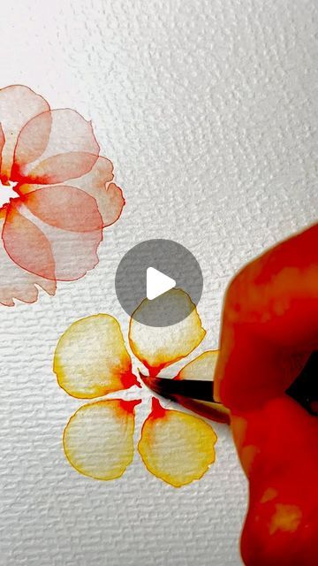 Watercolor Paint Flowers, Transparent Watercolor Flowers Tutorial, Abstract Flower Painting Watercolour, Watercolour Painting Inspiration, Transparent Watercolor Flowers, Watercolor Abstract Flowers, Watercolour Background Ideas, Water Colour Flower Paintings, Aquarelle Art Ideas