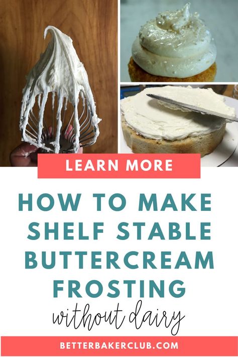 Are you looking for a professional buttercream frosting recipe that is shelf-stable? This non-refrigerated frosting recipe is the perfect baker’s frosting recipe to use in your cottage foods home bakery business because it contains no dairy products and tastes delicious! No Butter Buttercream Frosting, Lard Frosting Recipe, Non Refrigerated Buttercream Frosting, Stable Cupcake Frosting, Shelf Stable Icing, Stable Frosting, Cottage Law Frosting, Shelf Stable Frosting Recipe, Non Dairy Buttercream Frosting