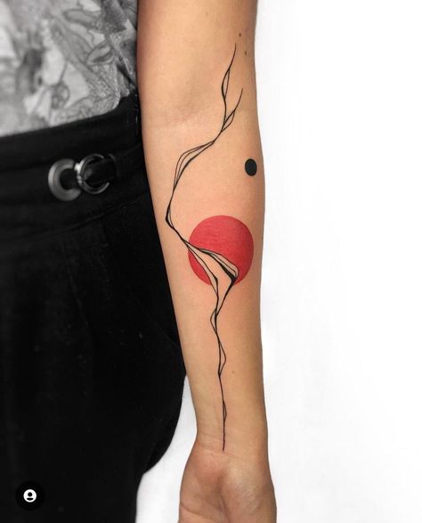 Line Tattoo Arm, Scandinavian Tattoo, Line Tattoo Ideas, One Tattoo, Red Tattoos, Instagram Tattoo, Line Tattoo, Black Tattoo, 1 Tattoo