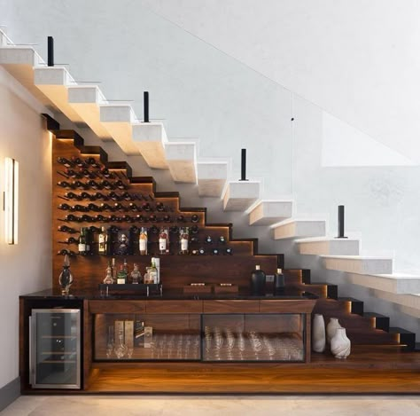 Bar Stairs Design, Bar Under Stairs Ideas, Below Stairs Ideas, Below Staircase Ideas, Under Stair Bar, Understairs Bar, Under Stair Design, Under The Stairs Design, Bar Under The Stairs