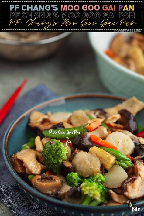 This PF Changs Moo Goo Gai Pan copycat recipe is a yummy combination of chicken meat and mushrooms, stir-fried with a delicate, clear, tasty sauce. Authentic Moo Goo Gai Pan Recipe, Moo Goo Gai Pan Recipe, Moo Goo Gai Pan, Mu Shu, Pf Chang, Batch Recipes, Dinners Recipes, Pf Changs, Summer Eats