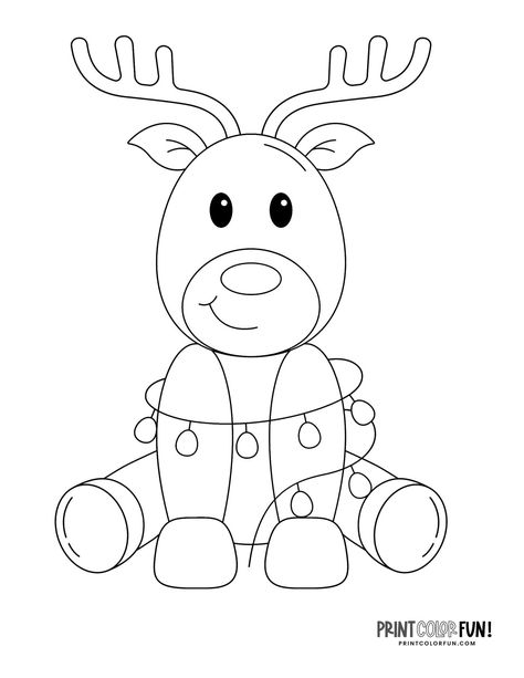 Rudolph Coloring Pages, Reindeer Clipart, Cute Reindeer, Christmas Mood, Cartoon Cute, Preschool Learning, Book Page, Coloring Book Pages, Paint Color