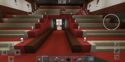 Minecraft Movie Room, Minecraft Dormitory, Movie Theater Minecraft, Minecraft Meeting Room, Minecraft Theatre, Minecraft Theater, Minecraft Movie Theater, Minecraft Cinema, Minecraft Bathroom