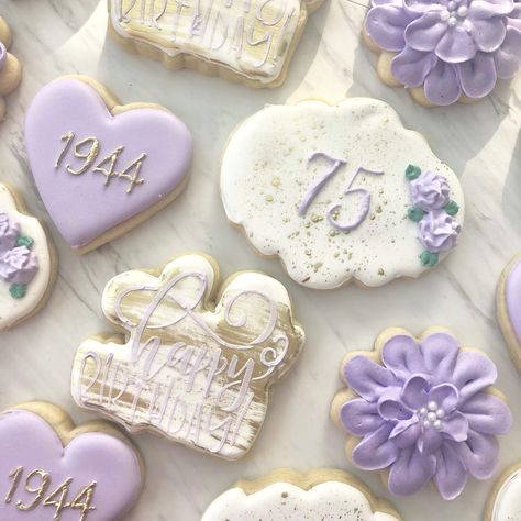 75 Year Old Birthday Cookies, 75 Birthday Cookies Decorated, 75th Birthday Party Ideas For Women, 75th Birthday Cookies Decorated, 75th Birthday Cookies, 75th Birthday Ideas For Mom, 75th Birthday Ideas, 70th Birthday Ideas For Mom, 75th Birthday Decorations