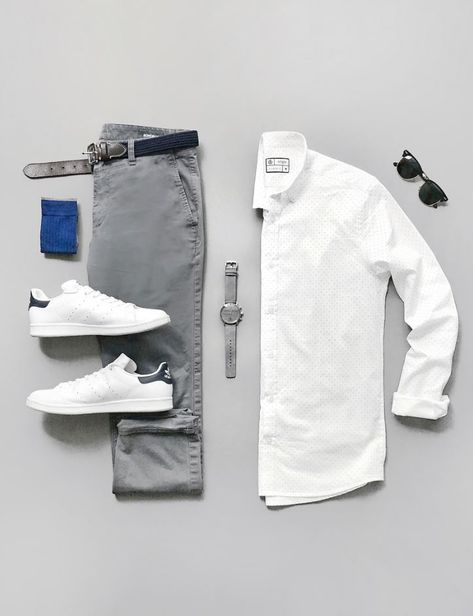 White Shirt Outfits, Mens Fashion Blog, Mens Casual Dress Outfits, Outfit Grid, Mode Casual, Retro Mode, Mens Fashion Casual Outfits, Stylish Mens Outfits, Fashion Casual Outfits