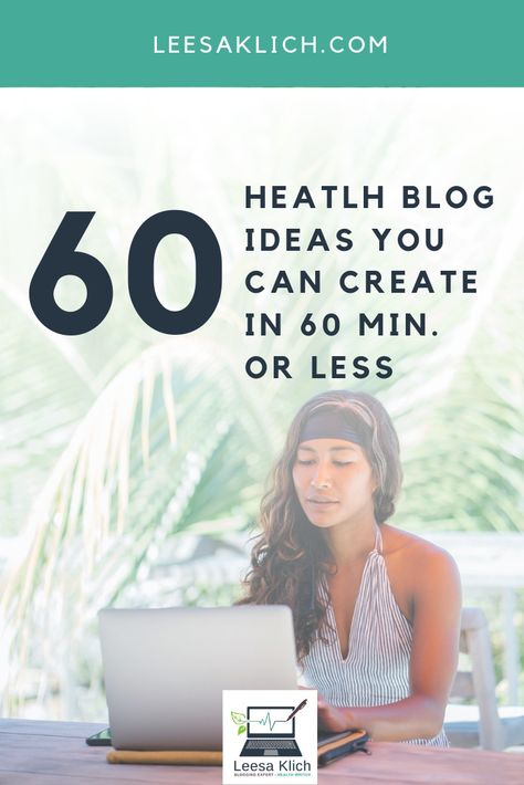 60 Health Blog Ideas You Can Create in 60 min. or Less | Don’t get stuck in a rut with wellness blog topics and ideas. Here are 60 Health & Wellness Blog Topic Ideas that you can create in 60 minutes or less! #blogtopics #blogideas #blogposttopics #blogniche #healthblogger #wellnessblogger #wellnessblog Health Blog Post Ideas, Nutrition Blog Post Ideas, Health Blog Ideas, Blog Topic Ideas, Health Writing, Wellness Topics, Wellness Content, Topic Ideas, Blog Post Topics